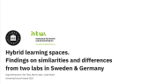 thumbnail of medium Hybrid learning spaces. Findings on similarities and differences from two labs in Sweden & Germany